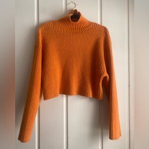 H&M Vibrant Orange High Collar Sweater